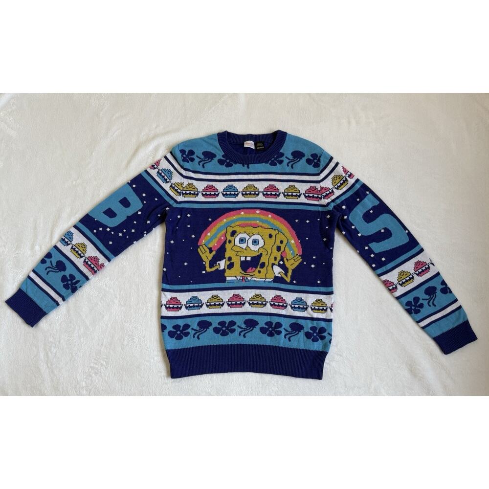 Nickelodeon SpongeBob SquarePants Ugly Christmas Sweater Crewneck Size Medium